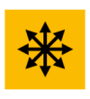 icon clean nearly everything 9 black arrows pointing in cardinal and intermediate directions in an orange box