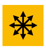icon clean nearly everything 9 black arrows pointing in cardinal and intermediate directions in an orange box