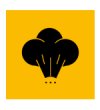 icon the power of nature Black steam cloud in an orange box