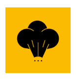 icon the power of nature Black steam cloud in an orange box